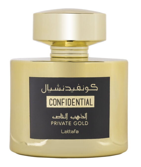  Apa de Parfum Confidential Private Gold, Lattafa, Barbati - 100ml
