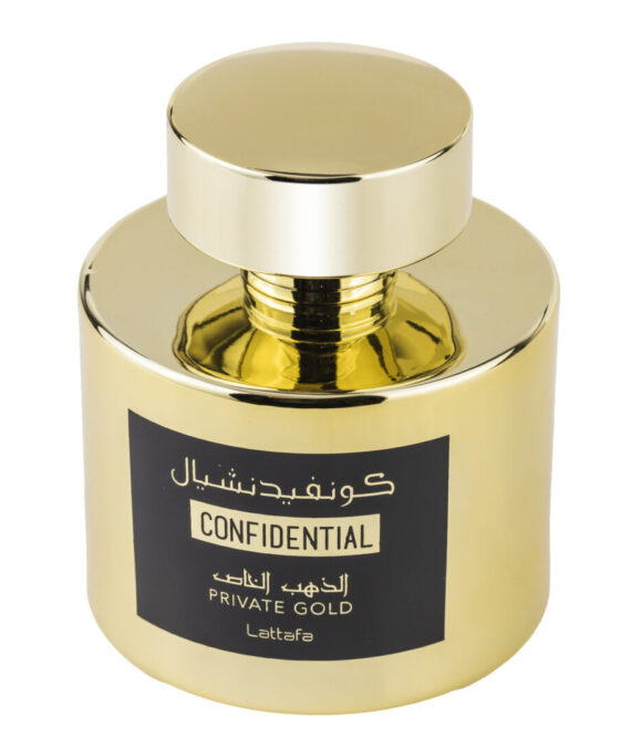  Apa de Parfum Confidential Private Gold, Lattafa, Barbati - 100ml