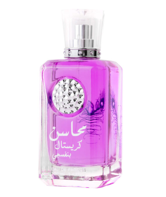  Set Mahasin Crystal Violet, Lattafa, Femei, Apa de Parfum - 100ml + Deo - 50ml