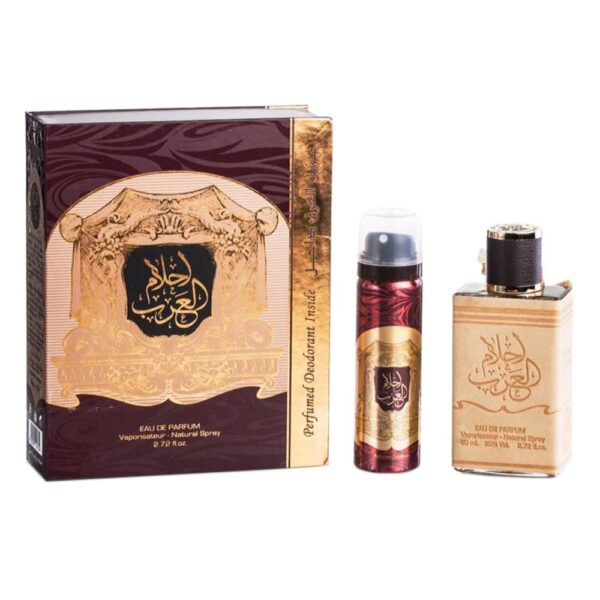 (plu00048) - Set Ahlam Al Arab, Ard Al Zaafaran, Barbati, Apa de Parfum - 80ml + Deo - 50ml