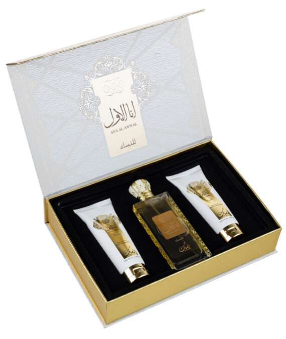  Set Cadou Ana Al Awwal Apa de Parfum 100ml + Gel De Dus 100ml + Lotiune de corp 100ml, Nusuk